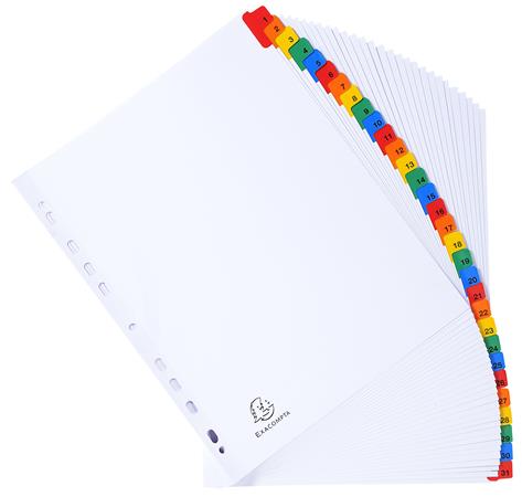 Regiszter, karton, A4+, 1-31, EXACOMPTA, fehér - Image 4