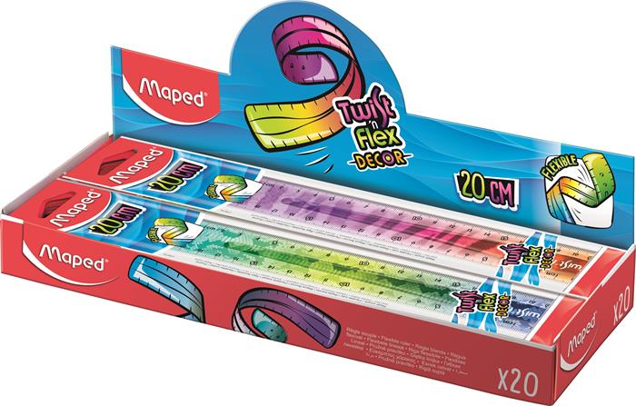 Vonalzó, műanyag, törhetetlen, 20 cm, MAPED "Twist`n Flex Decor Animals", vegyes színek - Image 5