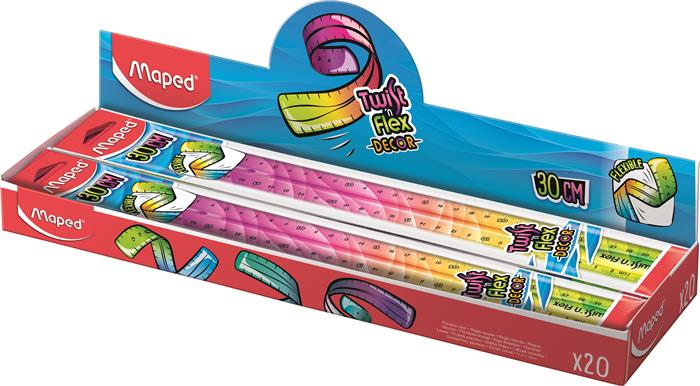 Vonalzó, műanyag, 30 cm, MAPED "Twist`n Flex Decor" - Image 9