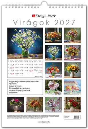 Naptár, fali, DAYLINER, "Virágok" - Image 2